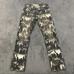 Big Star 1974 Division Skyline Camo Print Slim Straight Leg Pants Women Size 29R